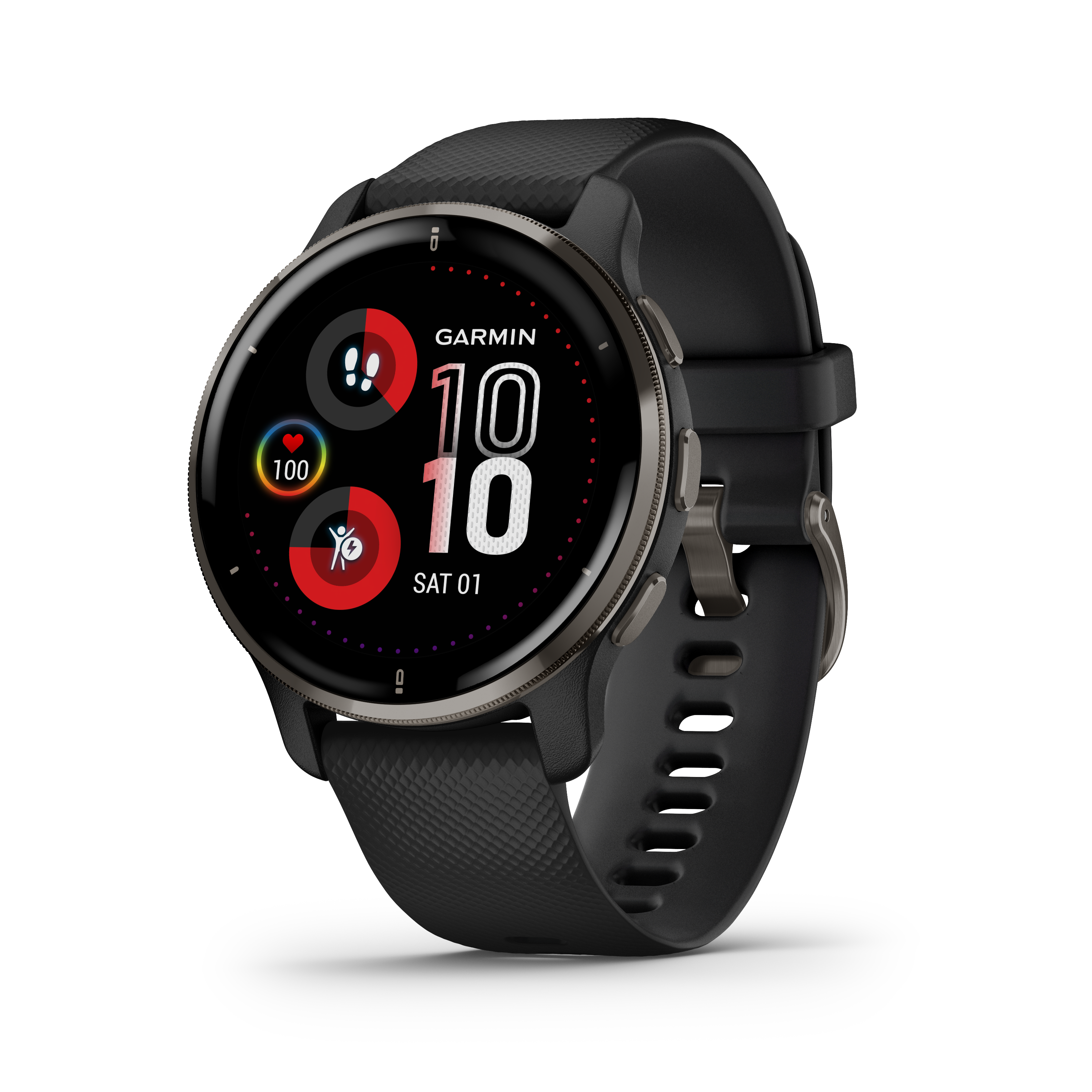 Reloj Deportivo GARMIN Venu 2 Plus (Bluetooth - Hasta 9 días de autonomía - Negro)