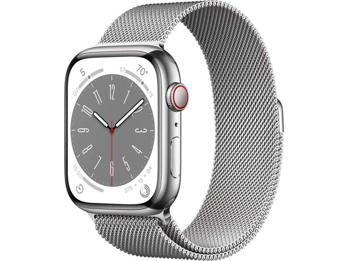 APPLE Watch Series 8 GPS+Cellular 45 mm Plata con Loop Milanese Plata