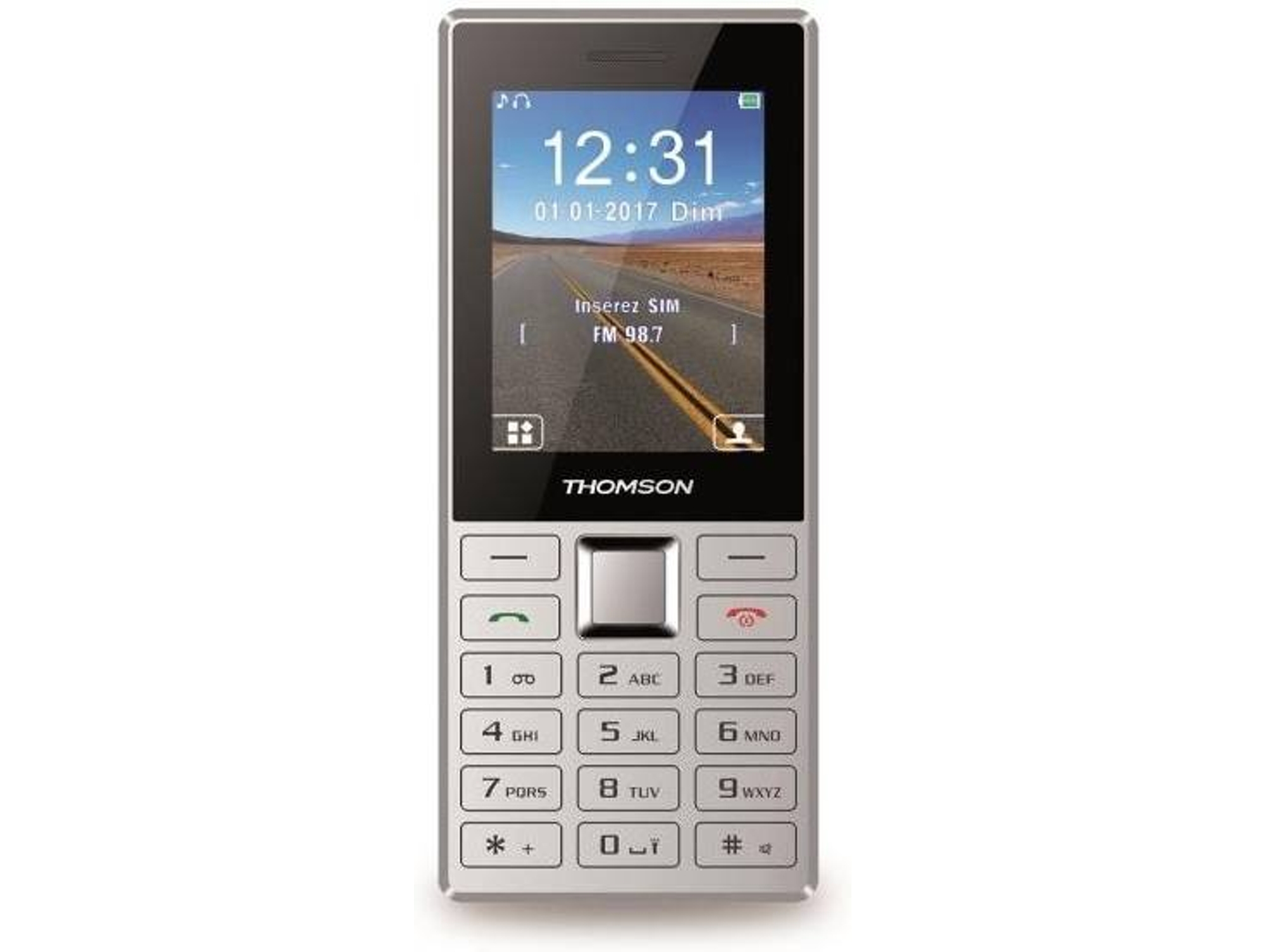 Teléfono móvil THOMSON T24 (2.4'' - 2G - Plateado)