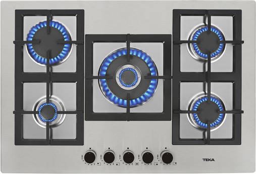 Placa de Gas TEKA EFX 70.1 5G CI N (Gas Natural - 75 cm - Inox)