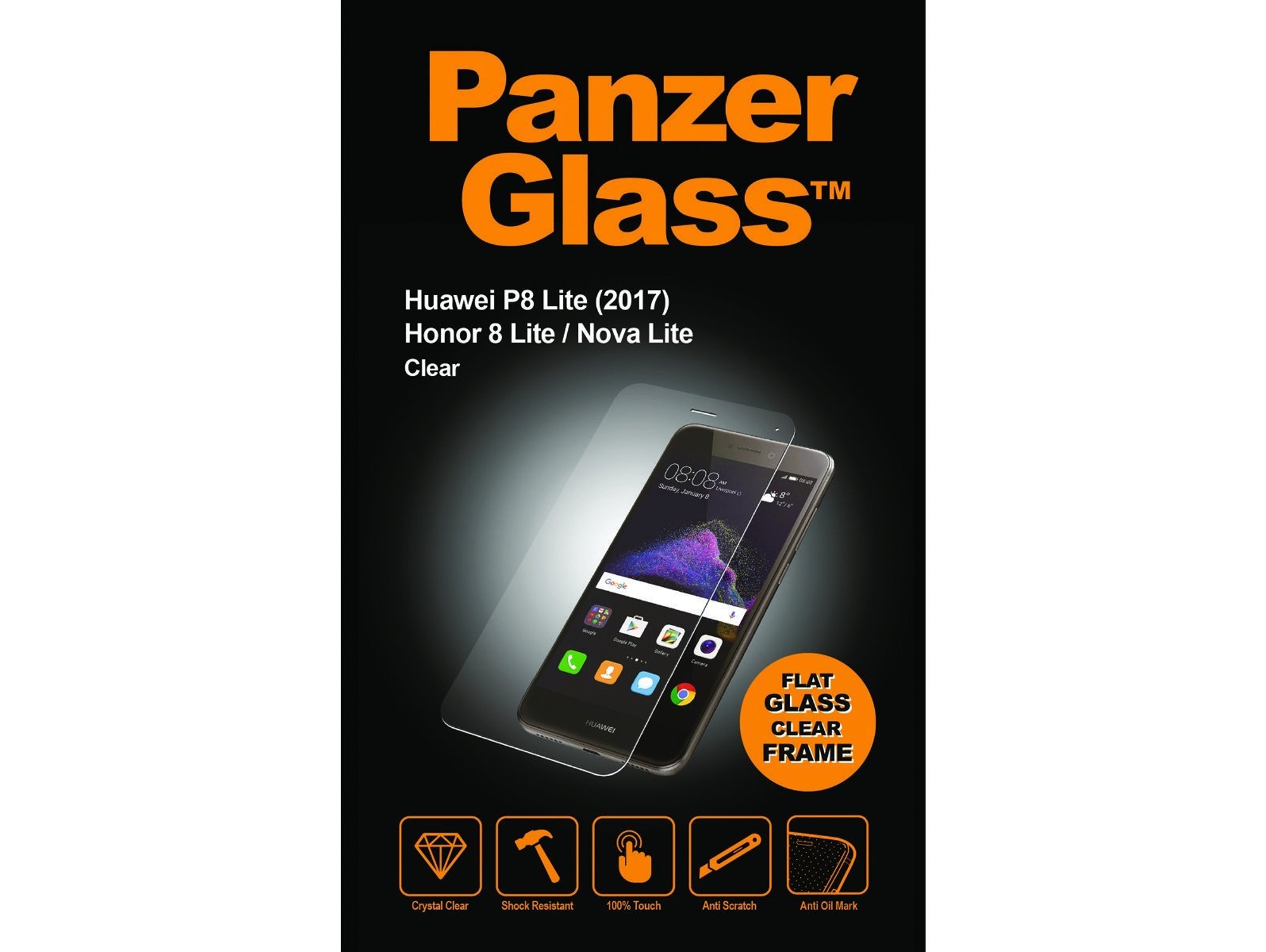 Protector de Pantalla PANZERGLASS para HUAWEI P8 Lite Honor