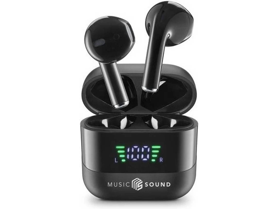 Auriculares Bluetooth MUSIC SOUND - BTMSTWSS (In Ear - Negro)
