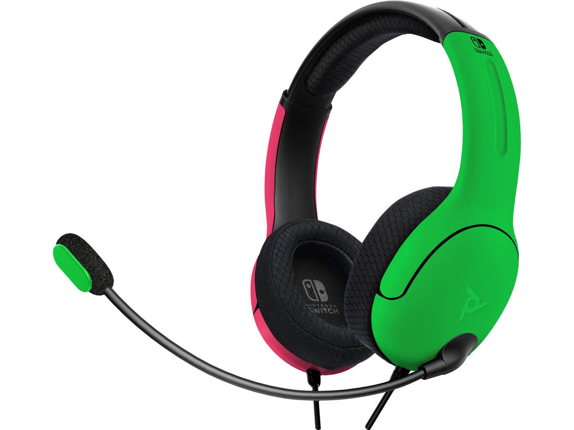 Auriculares PDP LVL40 con Cable para Nintendo Switch (Rosa y Verde)