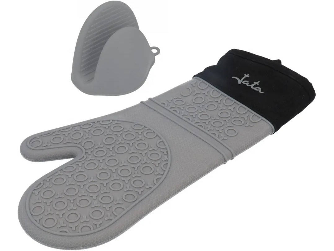 Juego de Guantes y Agarradores de Silicona JATA HACC4524 (Resistentes de -40 a 230 ºC)