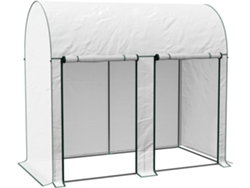 Estufa de Exterior Acero y Polietileno Color Blanco 200X100X178 Cm OUTSUNNY