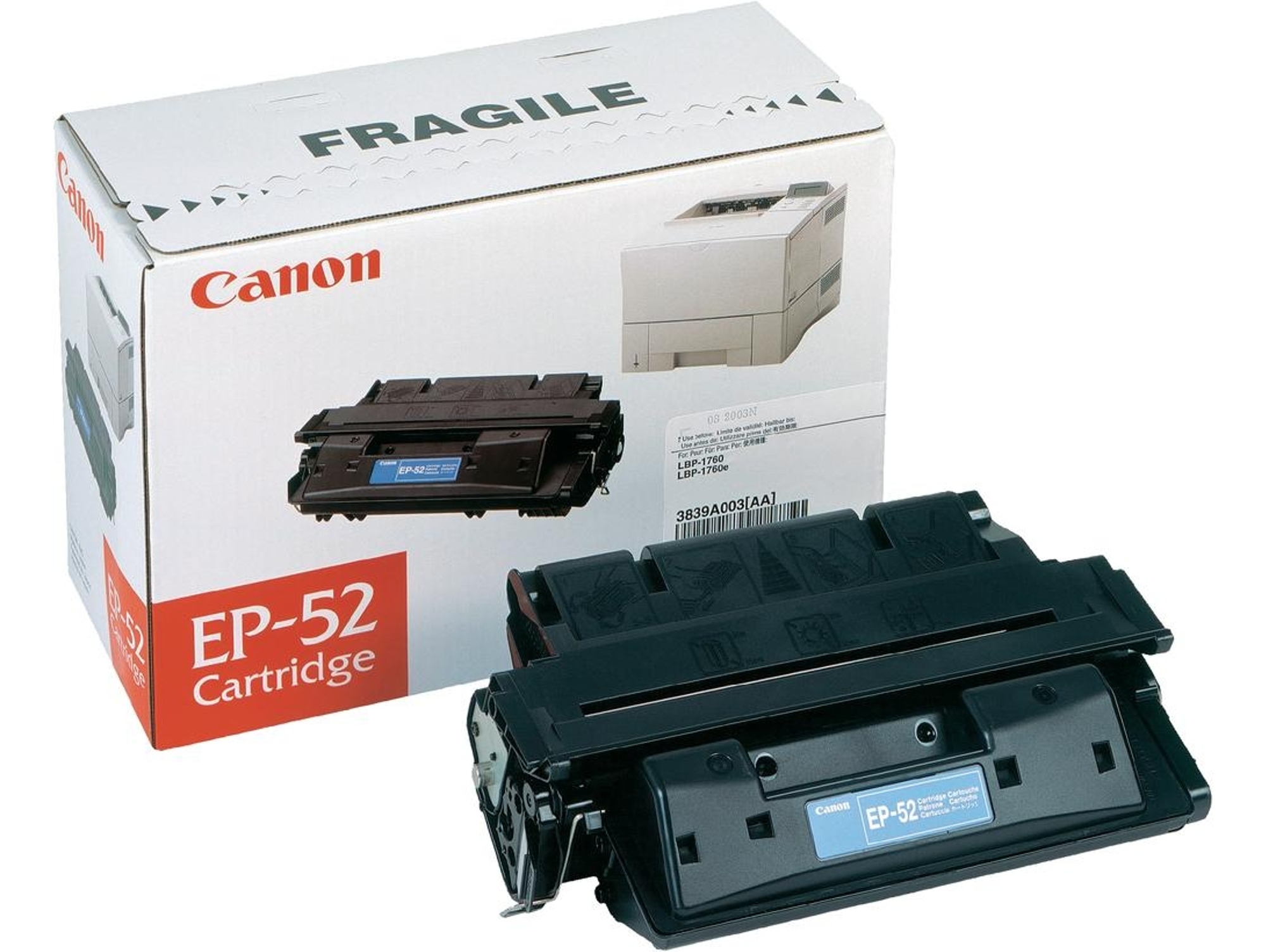 Cartucho de tóner Original CANON  EP-52  10000 Páginas  Negro  para LBP-1760, 1760 E