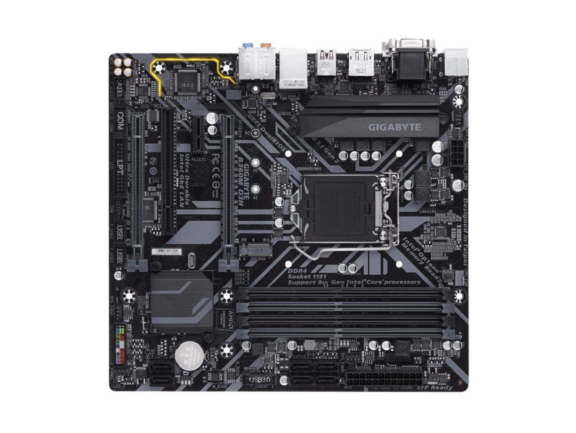 Placa Base GIGABYTE B360M D3H (Socket LGA 1151 - Intel B360 Express - ATX)