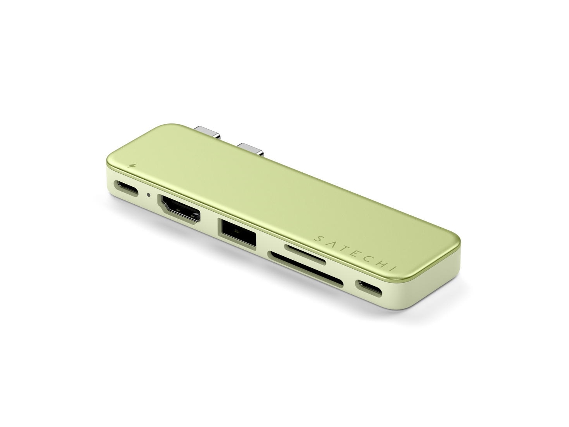 Hub SATECHI USB-C 6 en 1 para Surface y MacBook Neo (verde)