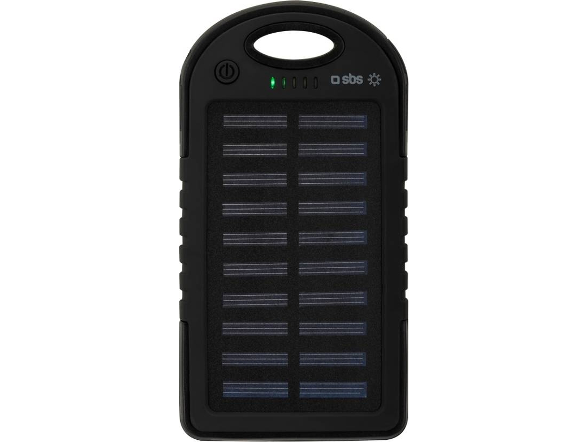 Powerbank SBS Solar Impermeable (Caja Abierta - 5000 mAh - 2 USB - MicroUSB - Negro)