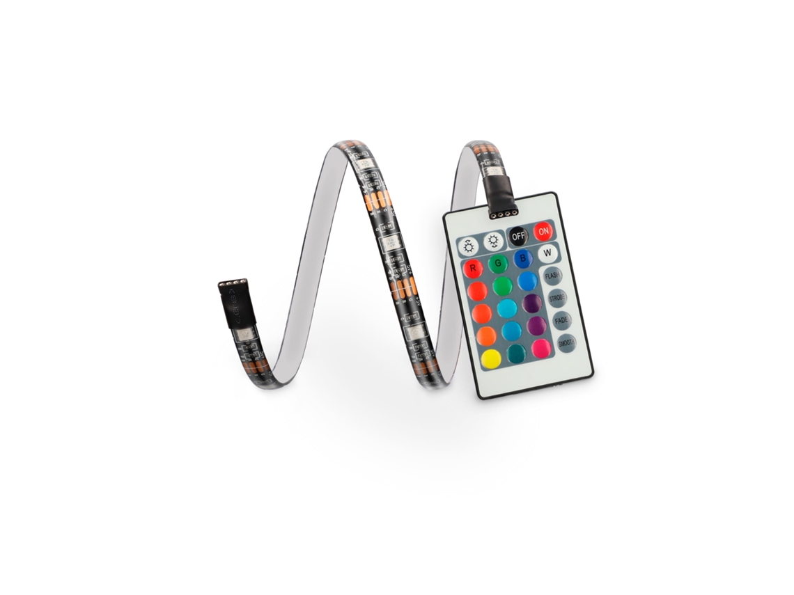 Tiras Led De Colores Para Tv Ksix, Control Remoto, 16 Colores Rgb, 4 Modos Dinámicos, 6 Tiras De 53 Cm
