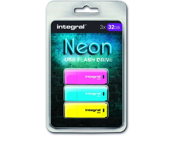 Pack 3 unid. Pen Drive INTEGRAL Neon 32 GB