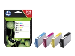 Pack 4 cartuchos tinta N9J74AE: HP 364 XL Negro + Color — 4 Cartuchos | Multicolor | 750 Páginas (color), 550 Páginas (negro)