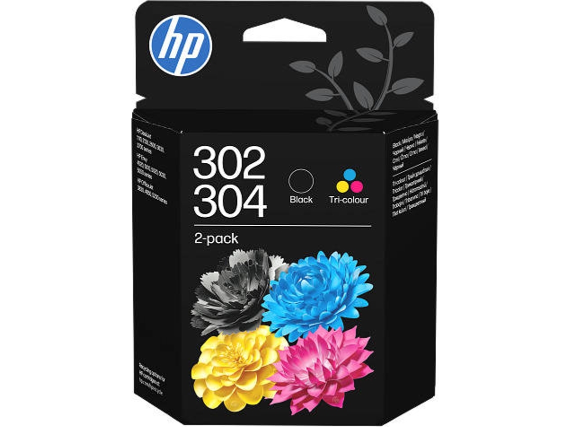 Pack de 2 cartuchos HP 302 + 304 tricolor y negro