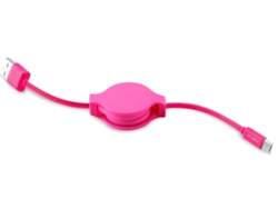 Cable PURO Retráctil (USB - MicroUSB - 0.8 m - Rosa)