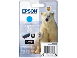 Cartucho de tinta original EPSON, 26, Oso polar 4,5 ml, Cian, C13T26124012, T2612