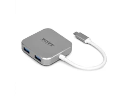 Hub PORT USB 4 Puertos Type C Gris, Blanco