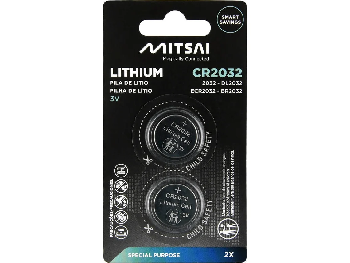 Pilas de Litio MITSAI CR2032 (2 Unidades)