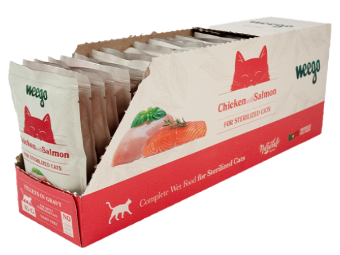 Pack de Comida Húmeda para Gatos Esterilizados WEEGO 85 g x24 (Pavo)