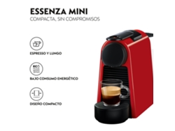 Cafetera de Cápsulas DELONGHI Nespresso Essenza Mini EN85R  Rojo