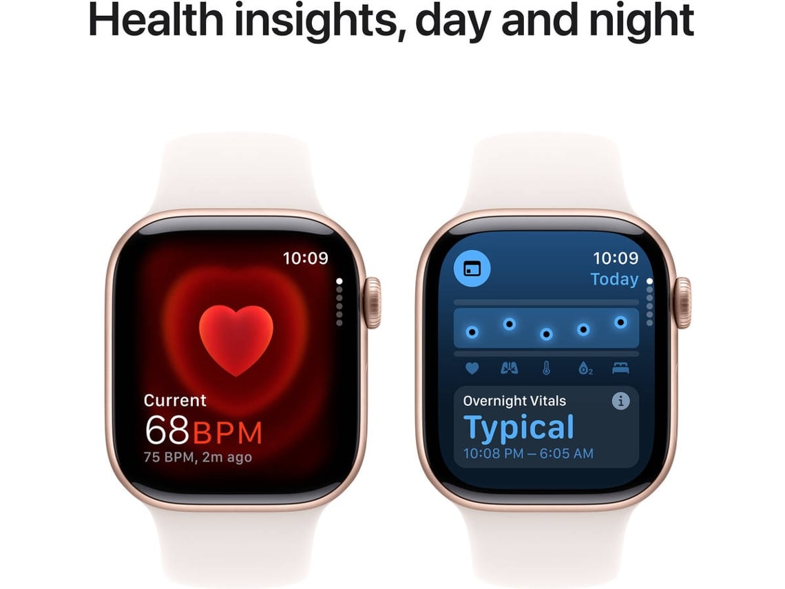 APPLE Watch Series 10 GPS 42mm Aluminio Oro Rosa con Correa Deportiva Rosa rubor Talla M L Worten Canarias