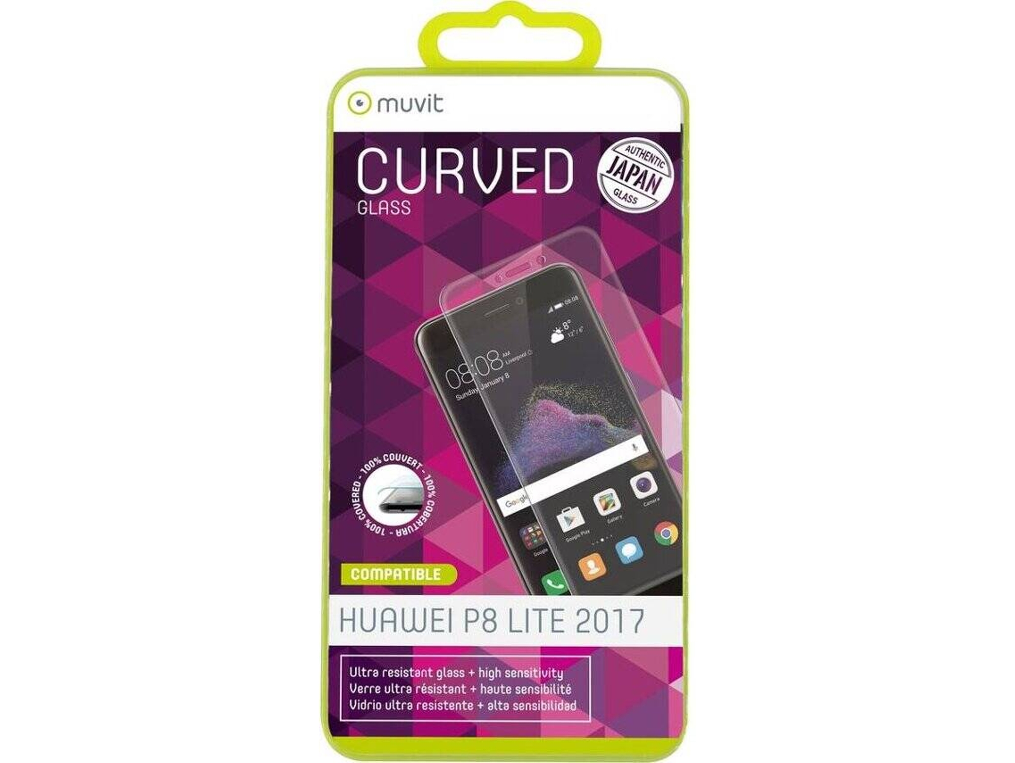 Protector de Pantalla Huawei P8 Lite 2017 MUVIT 3D