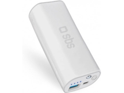 Powerbank SBS Linterna (5000 mAh - 1 USB - MicroUSB - Blanco)
