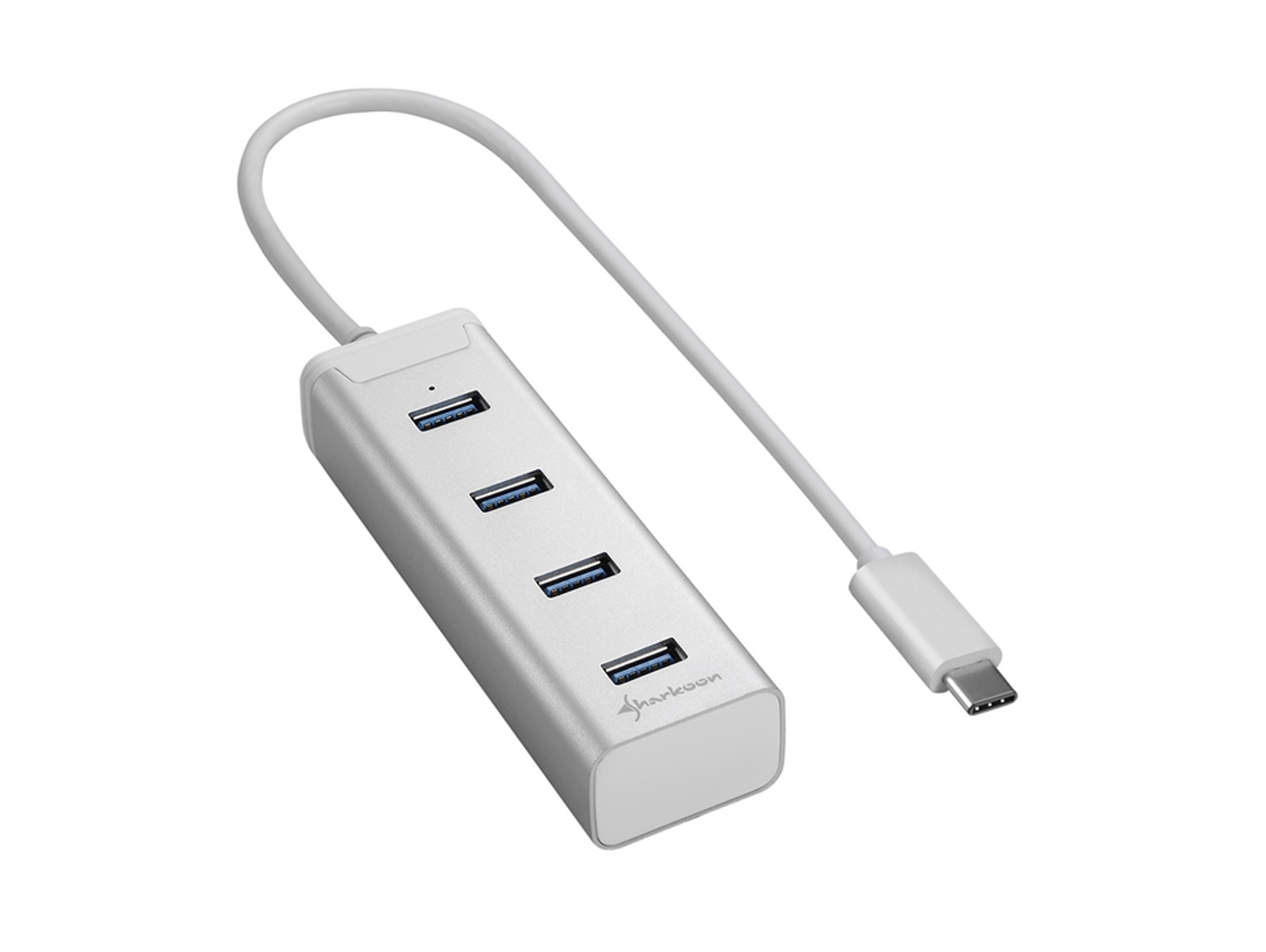 Hub SHARKOON 4 Puertos USB 3.0 Type C Plata