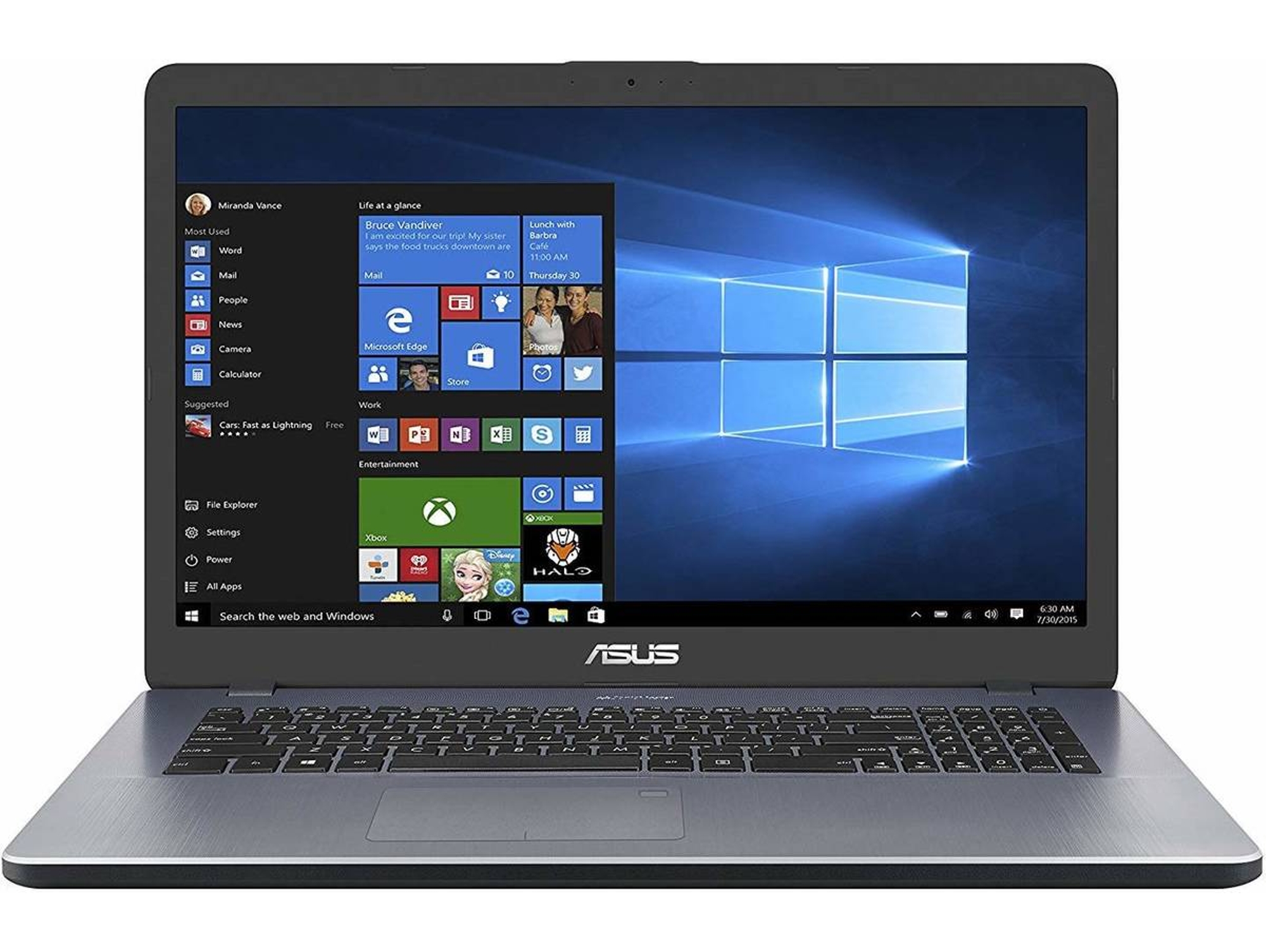 Portátil 17.3'' ASUS A705NA-BX057T (Intel Celeron - RAM: 4 GB - Disco duro: 1 TB HDD)