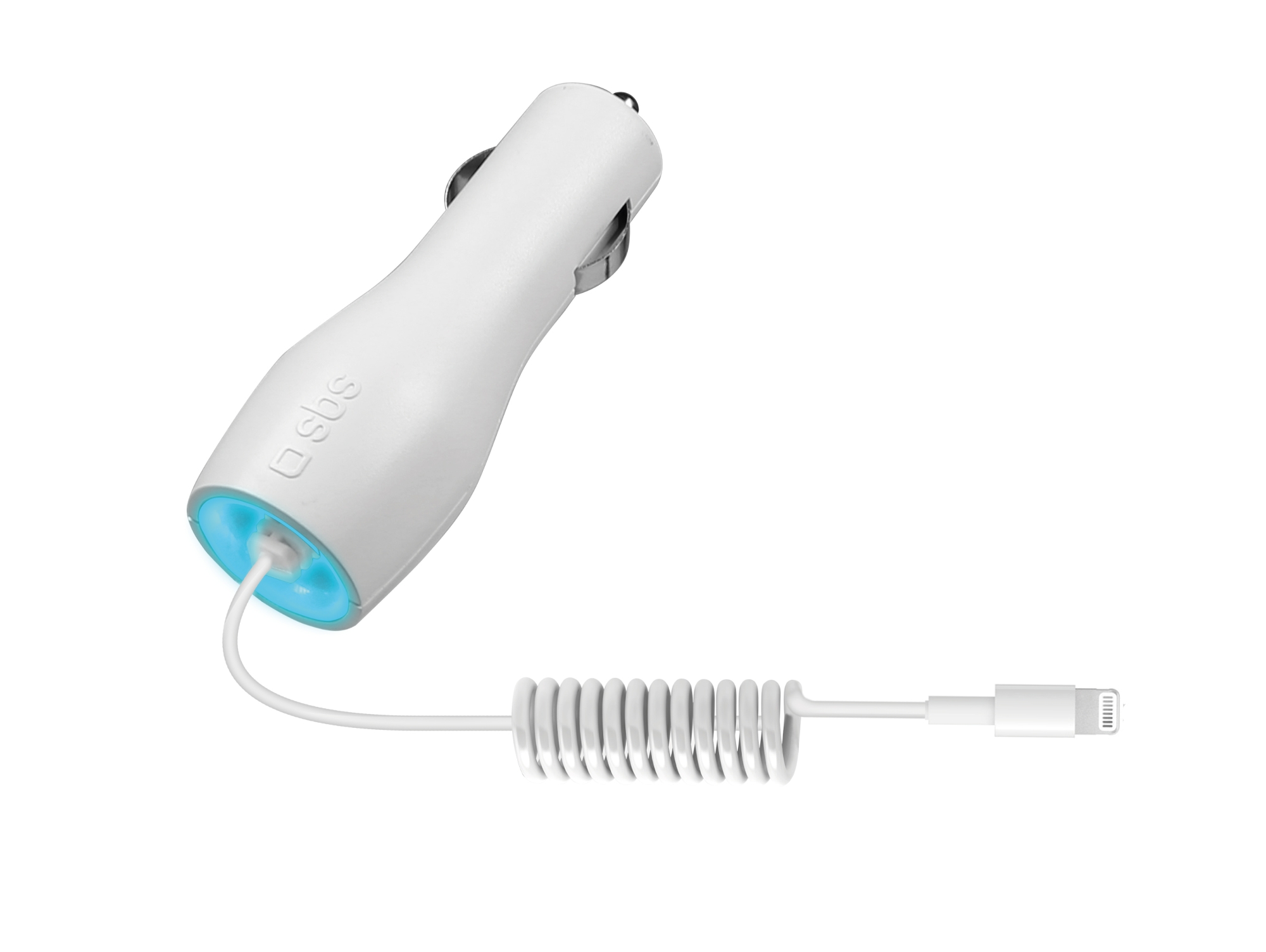 Cargador coche SBS Lightning blanco