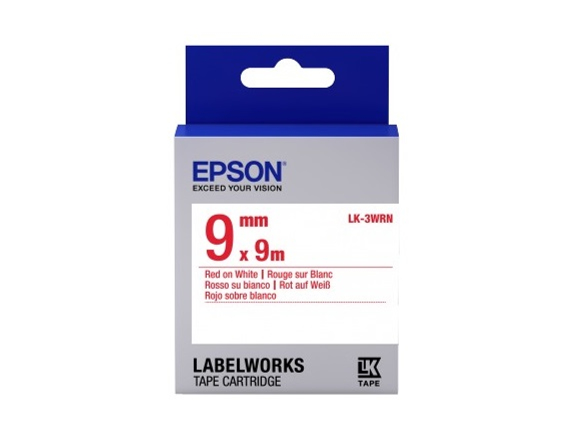 Cinta EPSON - LK-3WRN estándar roja/blanca 9/9 -