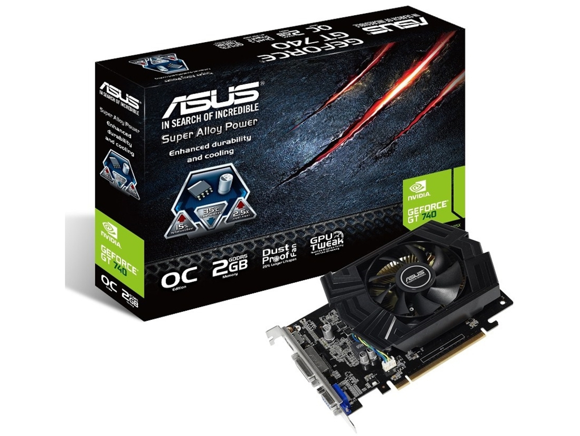 Tarjeta Gráfica ASUS GEFORCE GT740 OC 2GB DDR5