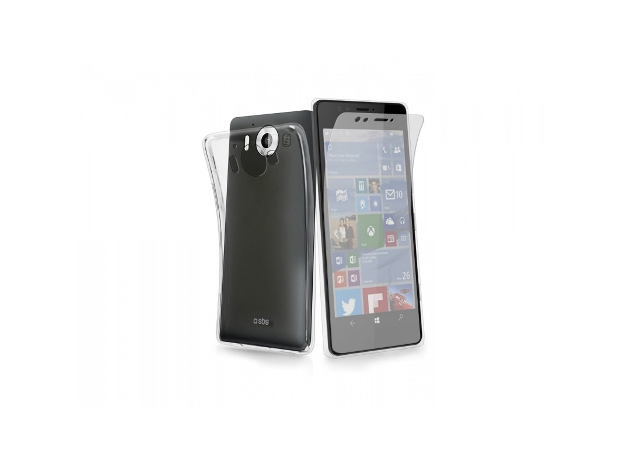 Carcasa y Protector de Pantalla Microsoft Lumia 950 SBS Aero Transparente