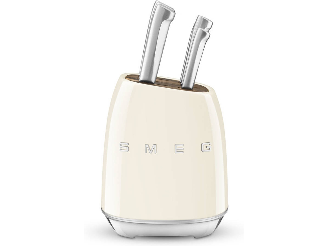 Bloque de Cuchillos SMEG Anni 50 KBSF02CR (6 Unidades - Crema)