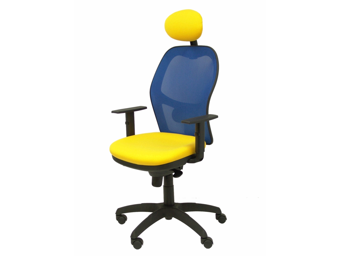 Silla de Escritorio Operativa PYC Jorquera Amarillo (Brazos Ajustables - Malla)