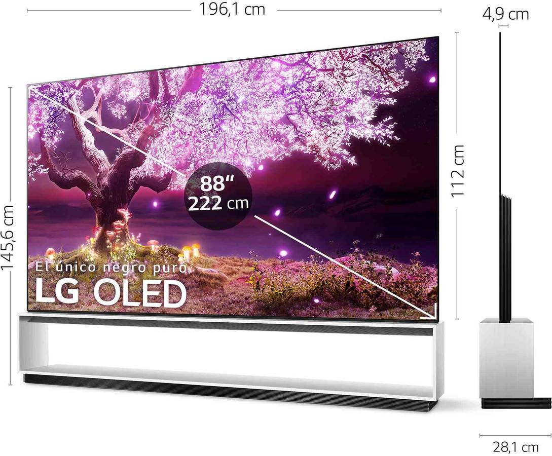 Tv 88 Lg signature oled88z19la.aeu uhd 8k α9gen4 webos 6.0 smarttv asistentes de voz dolby atmos 222cm oled88z19la hdr oled88z19 224 2224