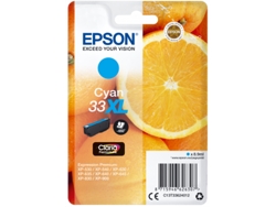 Cartucho de tinta original EPSON, 33, Naranjas 8,9 ml, Cian, Alta, XL, C13T33624012, T3362