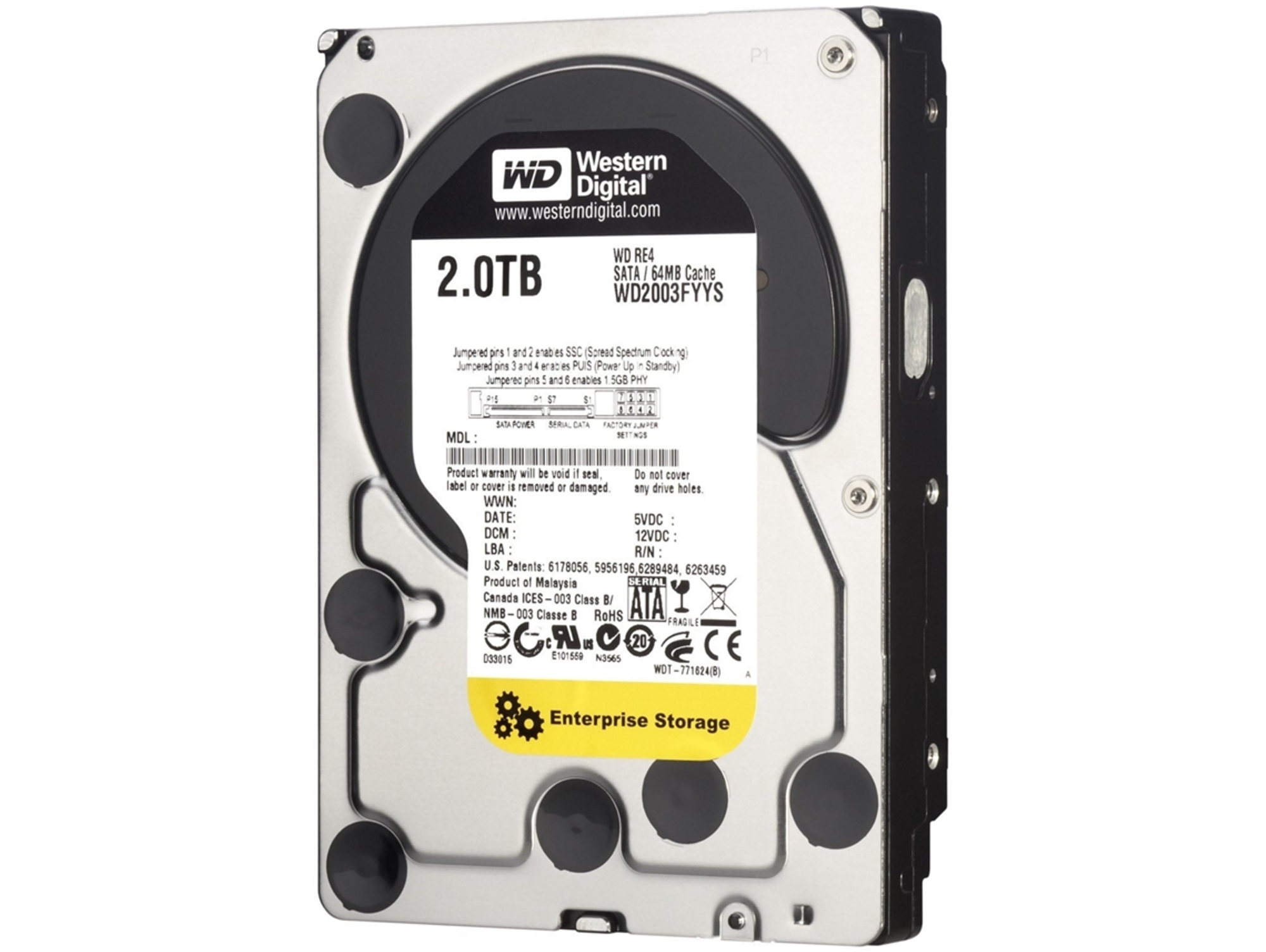 Disco HDD Interno WESTERN DIGITAL WD2000FYYZ (2 TB - SATA - 7200 RPM)