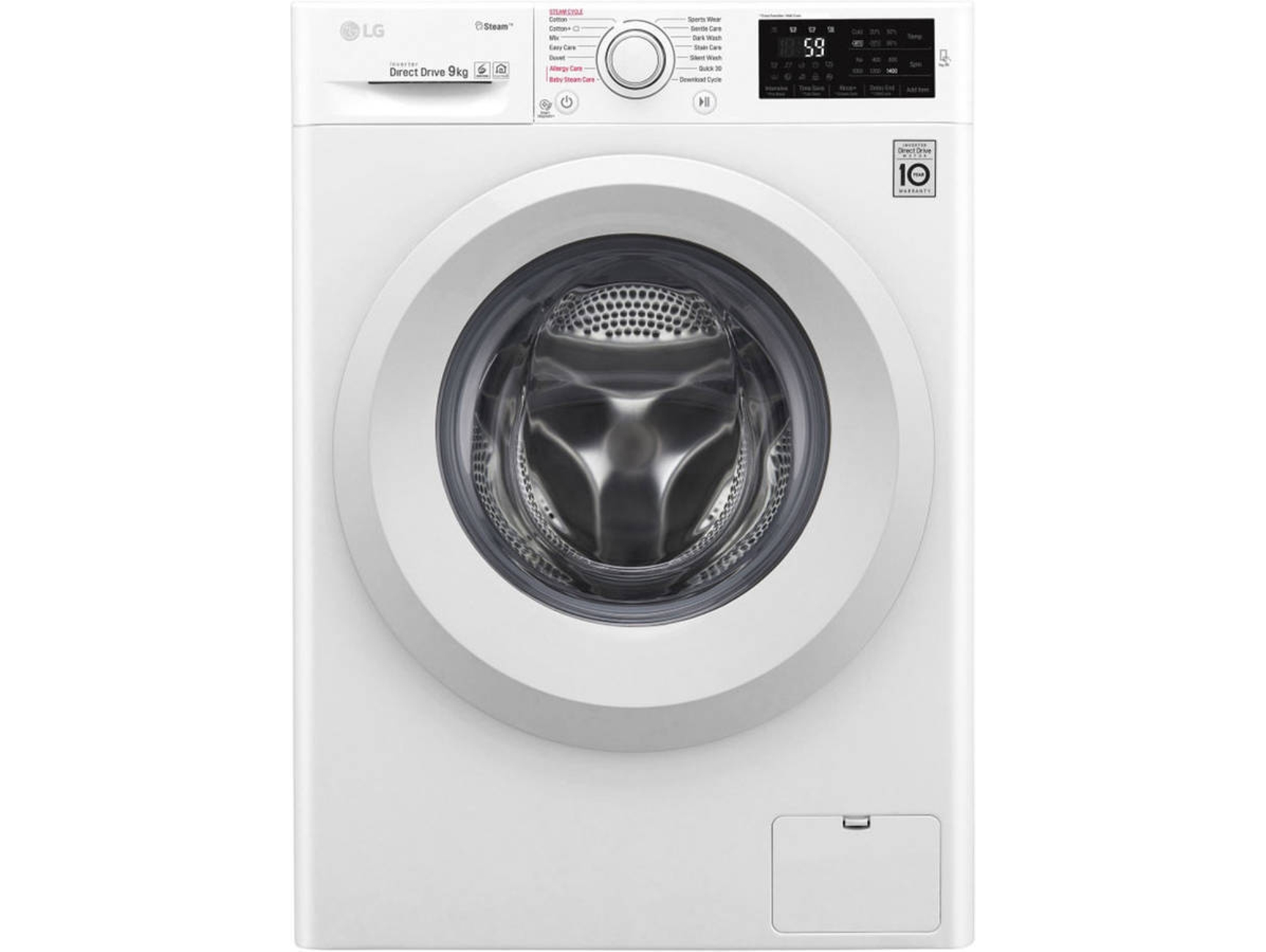 Lavadora Reacondicionada LG F4J5VY3W (Grado A - 9 kg - 1400 rpm - Blanco)