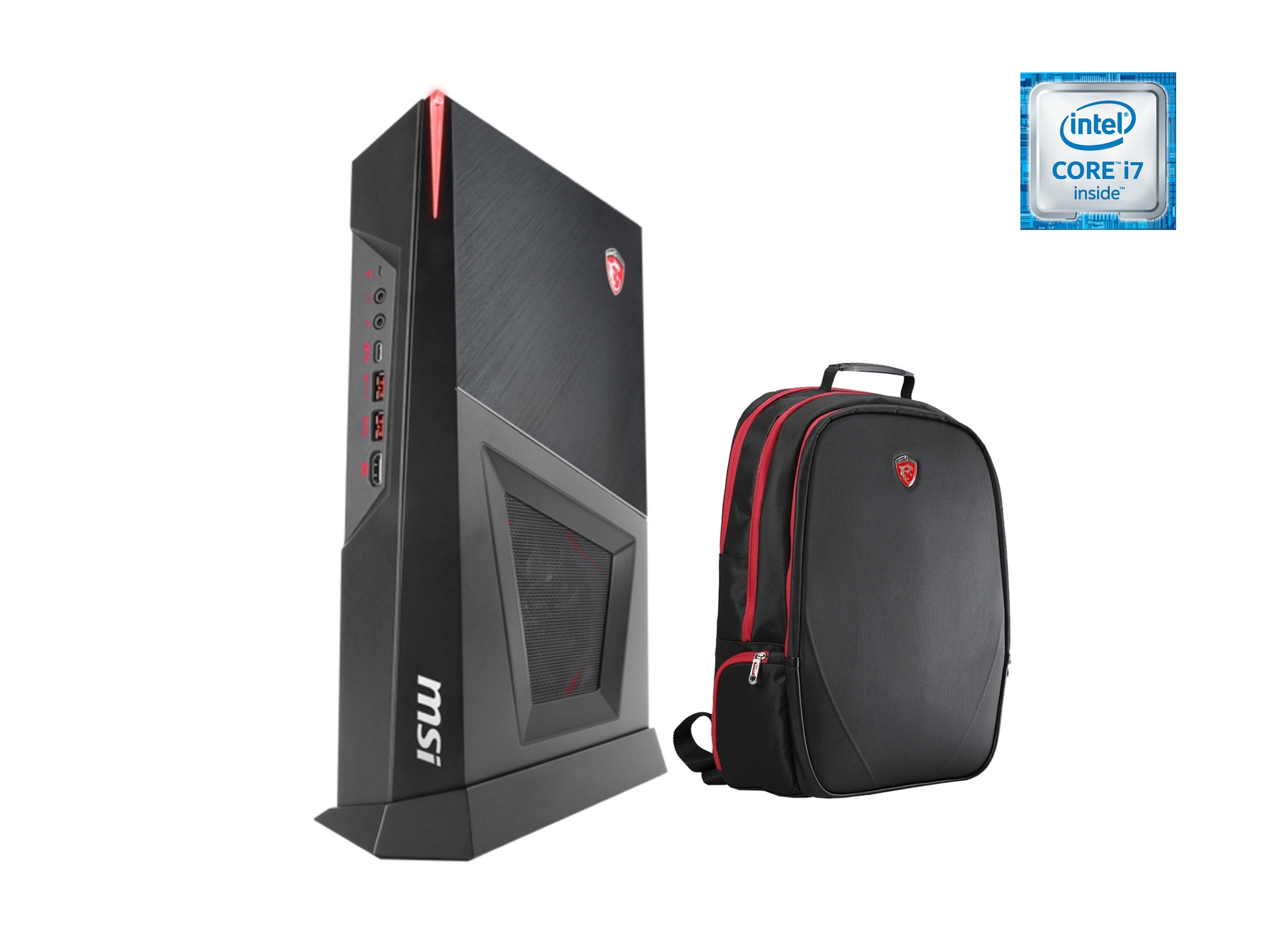 Desktop + Mochila Trident Gaming MSI Trident 3 7RB-073EU (Intel Core i7-7700 - NVIDIA GeForce GTX 1050 Ti - RAM: 8 GB - 1 TB HDD + 128 GB SSD)