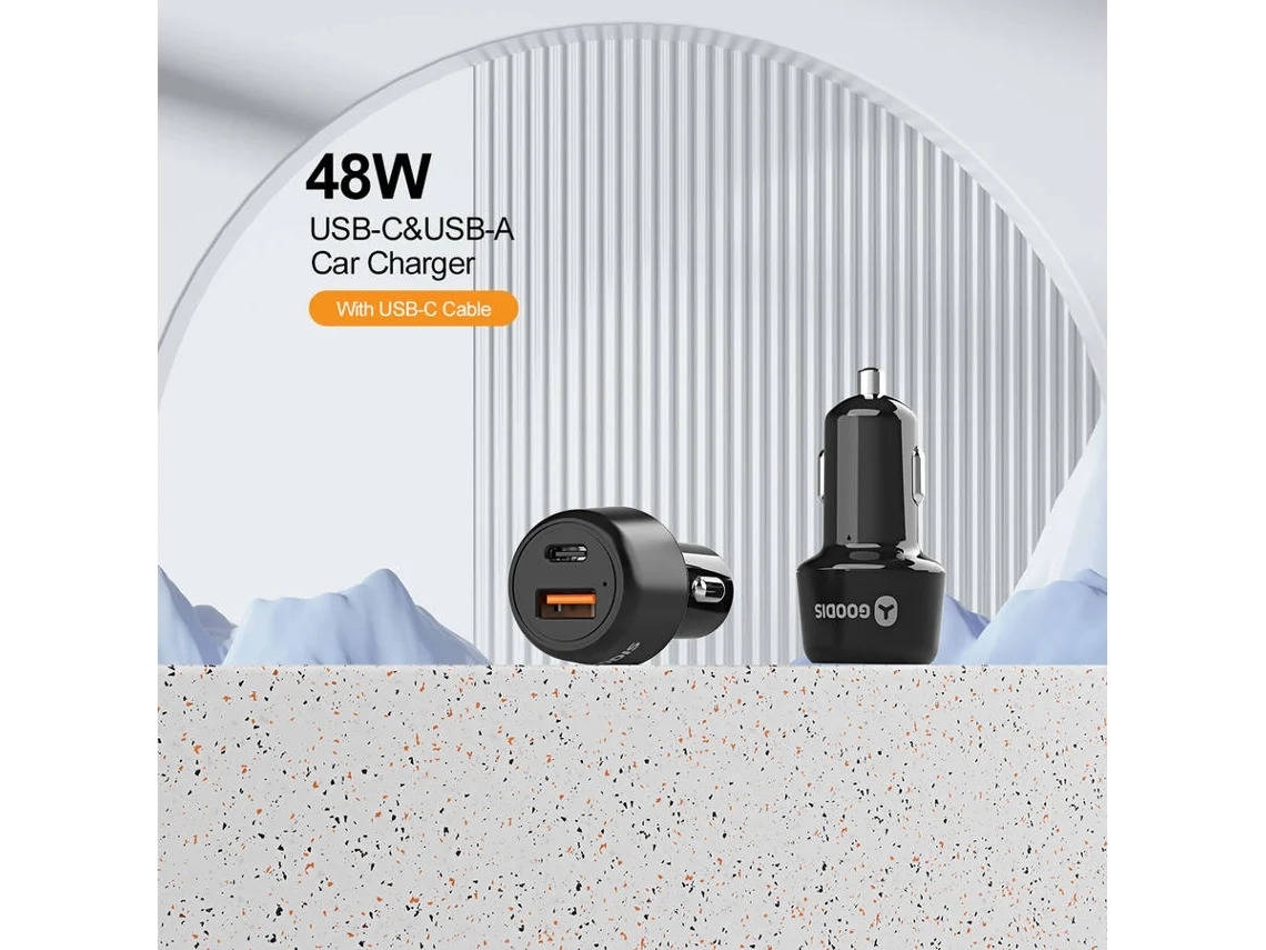 Cargador Auto GOODIS con Cable (USB-C 48W)