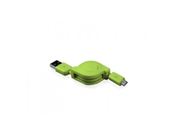 Cable SBS Retráctil (USB - MicroUSB - 0.8 m - Verde)