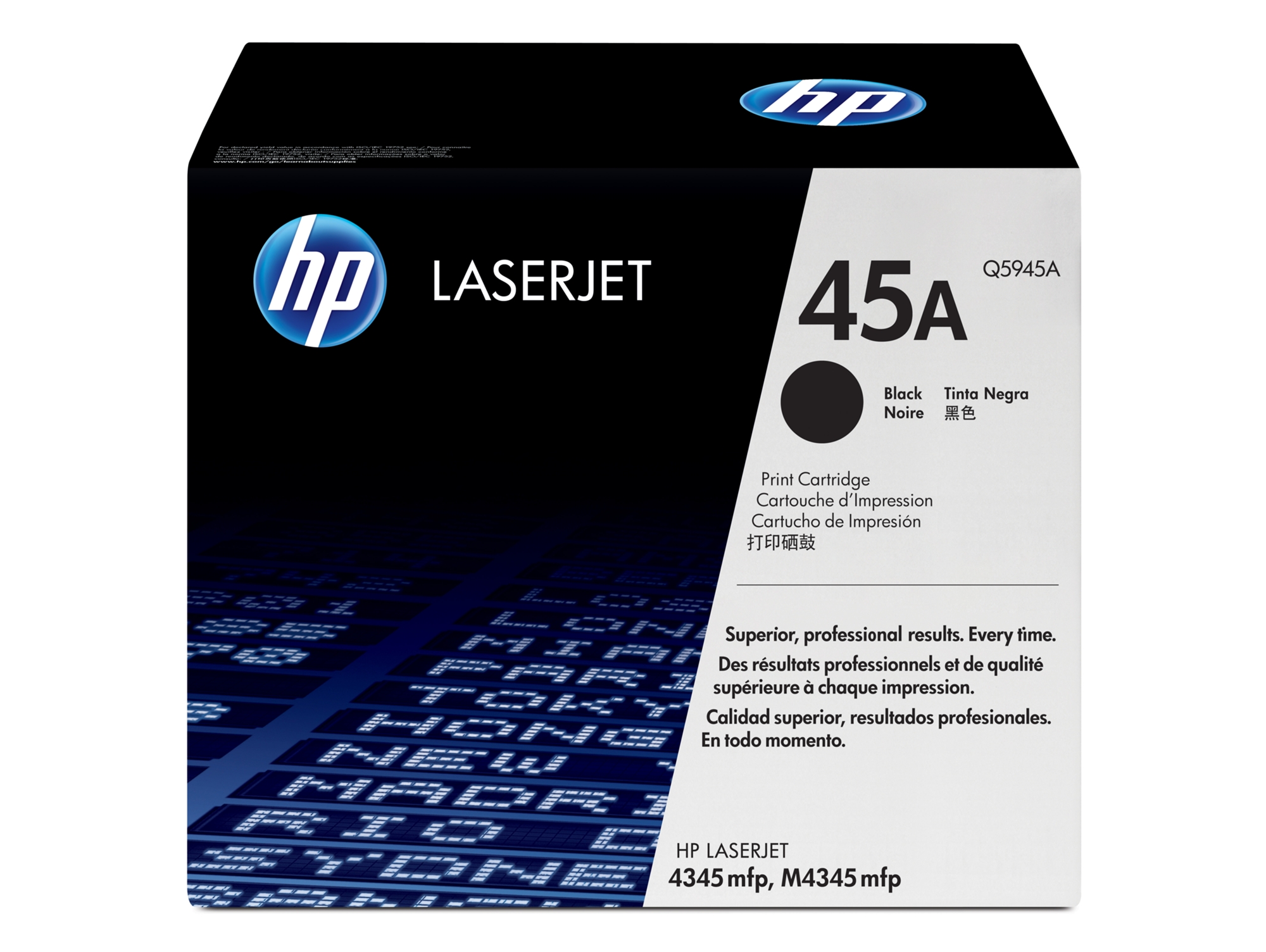 Cartucho de tóner original LaserJet HP 45A negro para Laserjet series 4345mfp y M4345mfp