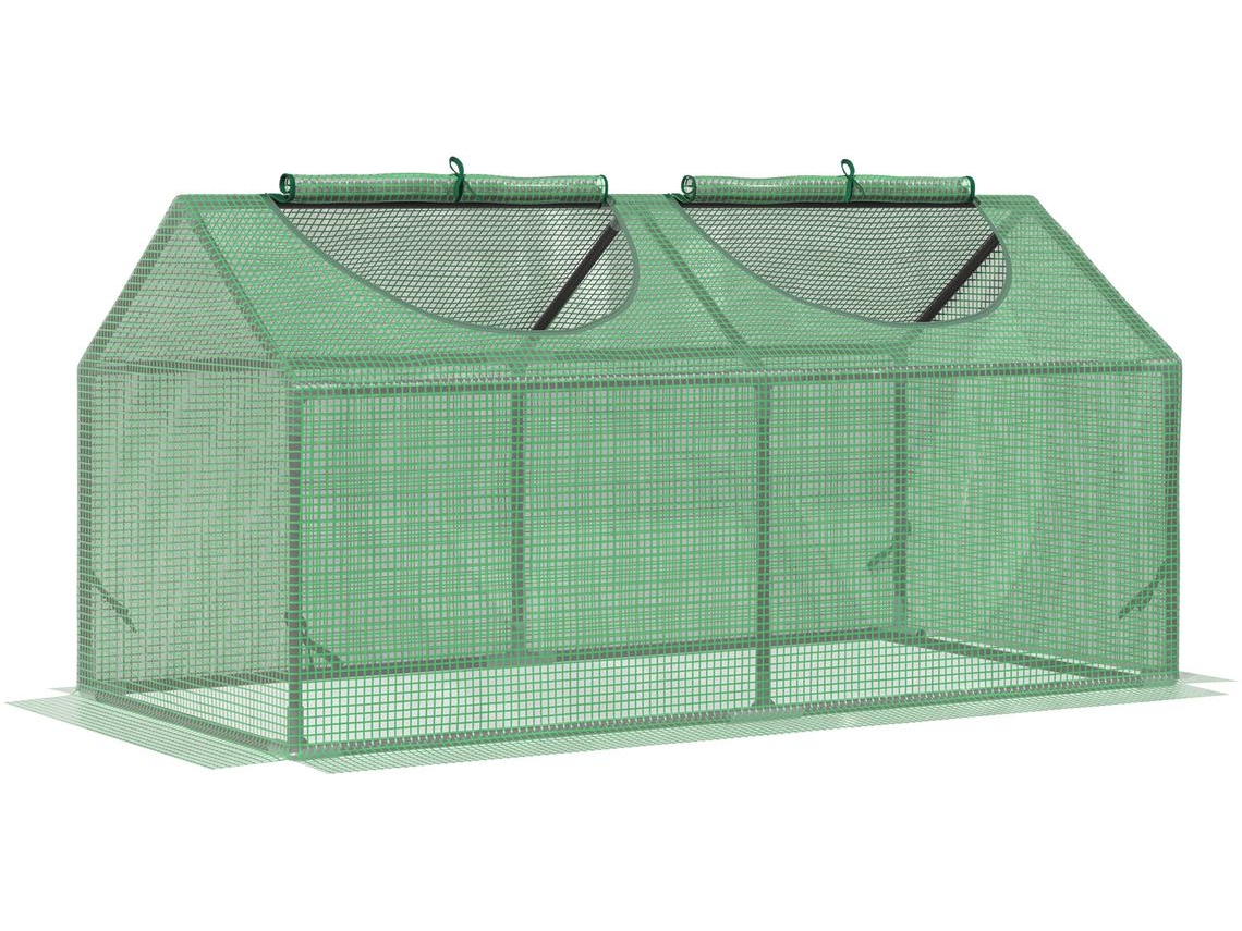 Invernadero de jardín OUTSUNNY de acero y PE (Verde 119x60x60cm)