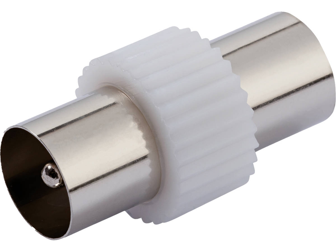Adaptador VIVANCO Coaxial Doble M (Blanco)