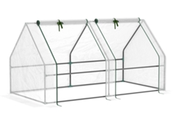Invernadero exterior OUTSUNNY, acero y PE (blanco - 180x90x90 cm)