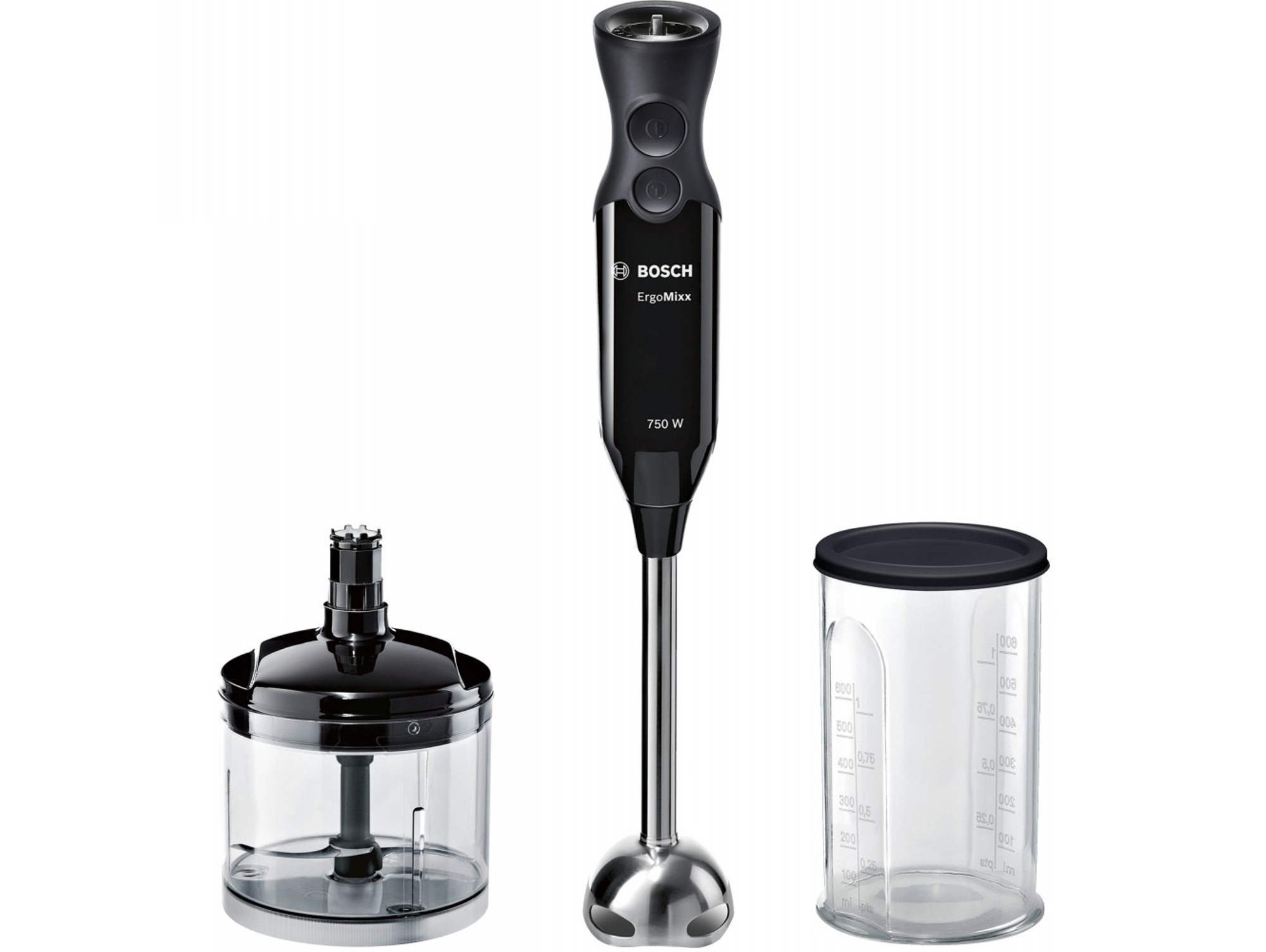 Batidora de Mano + Accesorios BOSCH MSM67120B (750 W - Negro)