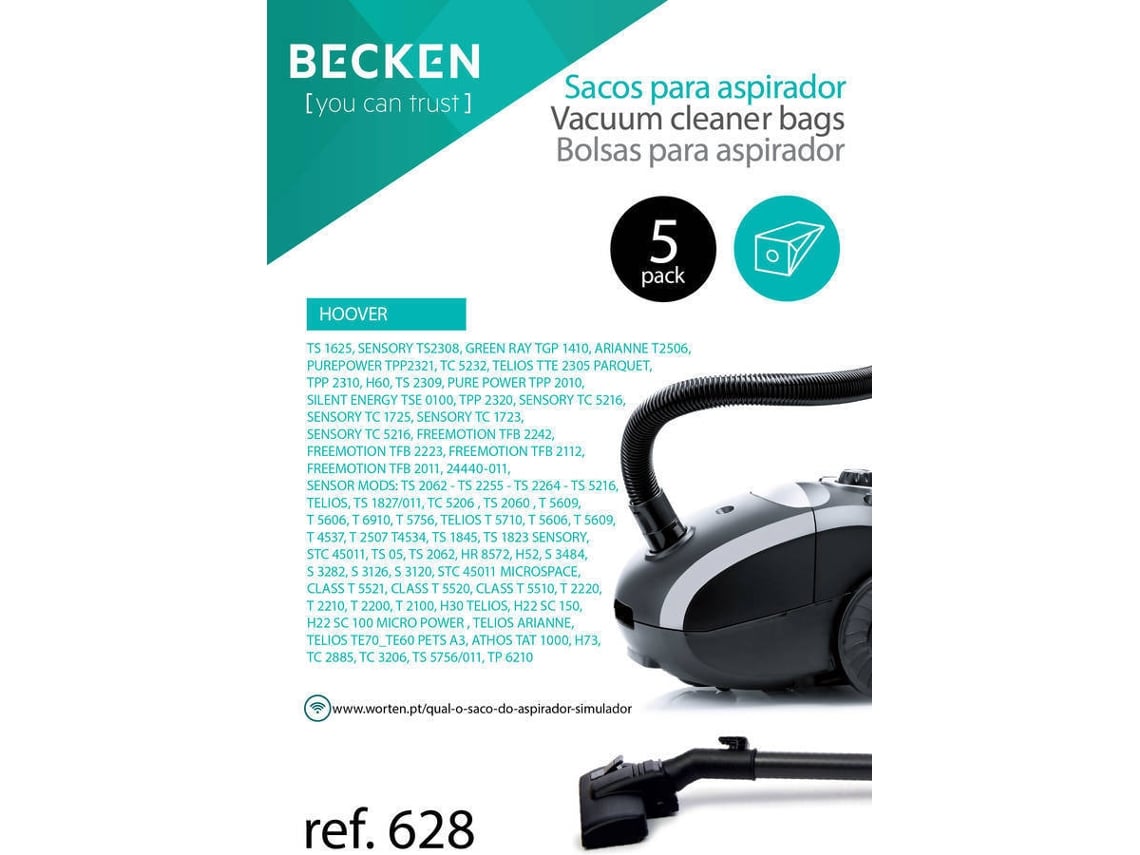 Bolsas para spirador BECKEN REFª628 (5 unidades)