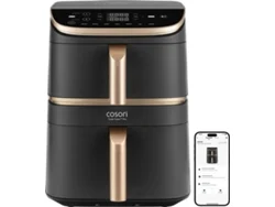 Freidora sin Aceite Air Fryer COSORI Turbo Tower Pro Smart, Revestimiento cerámico, Wifi (10,8 L - Negro)