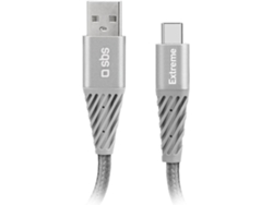 Cable de Cargador SBS Reflective USB-C (Gris)