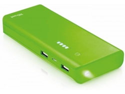 Powerbank TRUST 10000 (10000 mAh - 2 Puertas USB - Verde)